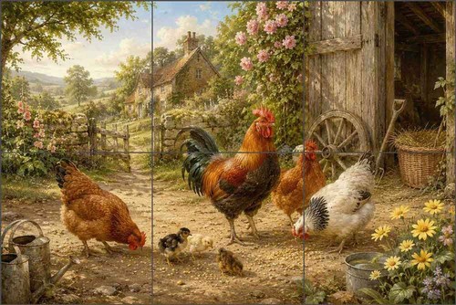 Rooster chicken tile - rooster,