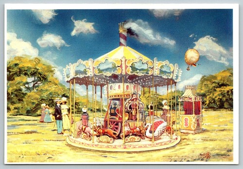 Antique steam carousel water - antique,