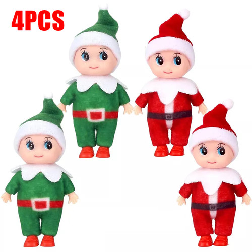 4pc christmas elf dolls - 4pc, baby