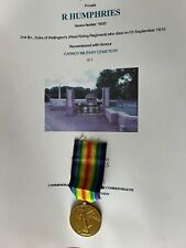 WW1 Medal Humphries Duke of Wellingtons West Riding Regt KIA Casualty Somme 1915