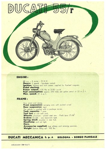 Ducati brochure cucciolo m55 - ducati,