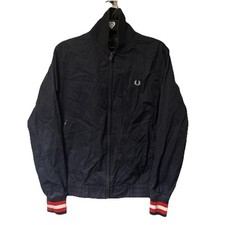 Fred Perry Mens Harrington Jacket Mens Small Navy Full Zip Bomber Vintage Cotton