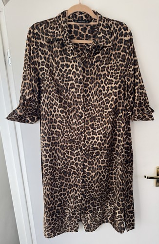 Zara leopard print midi shirt - leopard,