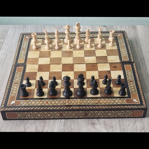 Marquetry inlaid chess - inlaid, &