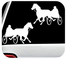 Harness Racing Horse Sulky Jockey Decal Sticker Car Window Horse Trailer BG881