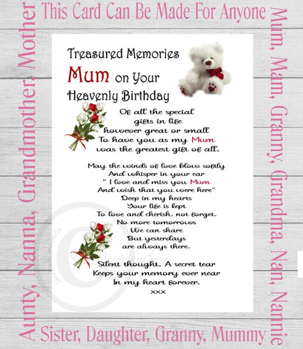 Birthday memorial grave - grave, card