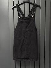 Topshop Black Denim Pinafore