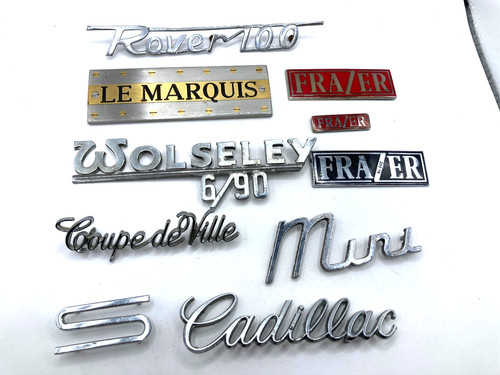 Vintage car badges collection - vintage,