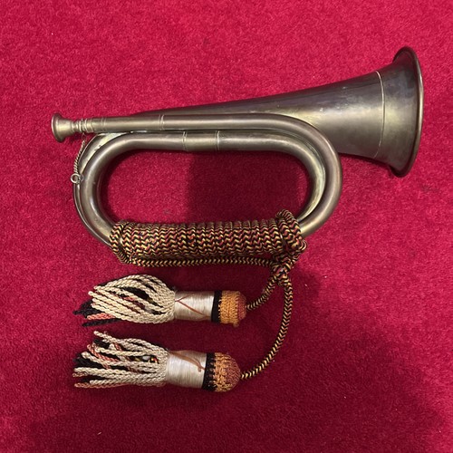 Vintage brass military bugle - vintage,