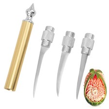Fruit Carving Tool Set Art Food Garnishing Vegetable Stainless Steel Three Heads