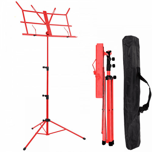 Red sheet music stand - , metal