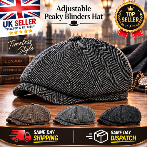 Adjustable peaky blinders hat - peaky,