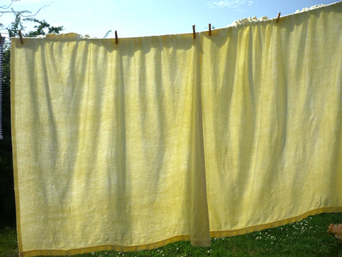 Vintage plain yellow cotton - vintage,