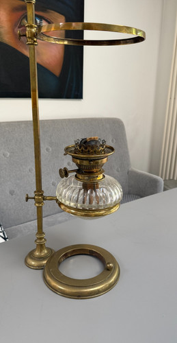 Antique brass student oil lamp - student,