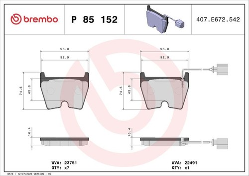 Brembo front brake pad - brake, for
