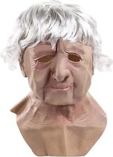 Realistic Granny Mask Latex Overhead Halloween Old Lady Woman Mask Accessory