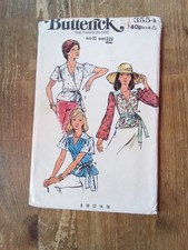 3554 Wrap Peplum Yoked Blouse 10 Used Vintage Butterick Sewing Pattern
