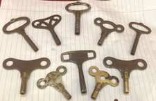 Nice Job Lot Of 10 Antique Clock Keys