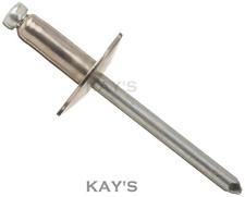 EXTRA LARGE FLANGE HEAD POP RIVETS OPEN BLIND ALUMINIUM/STEEL 3.2mm 4.0mm 4.8mmØ