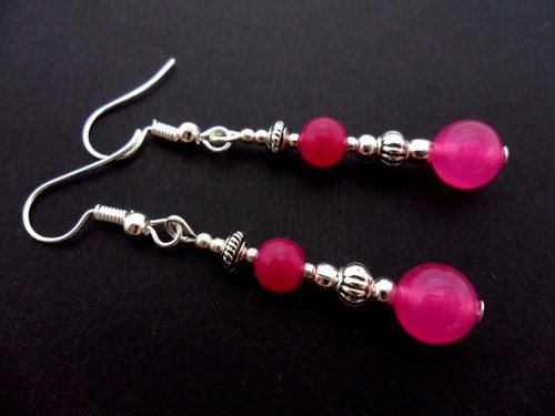 Pair pink jade silver - a, of