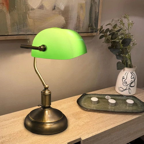 Banker lamp green glass - green,