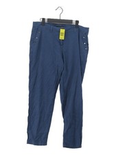 Trend By Captain Tortue Women's Suit Trousers UK 14 Blue Linen