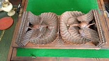 ANTIQUE CARVED OAK BOOK SLIDE - Peacocks