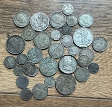 World Lots Of Silver Coins 200 Grams , Scrap Or Collect