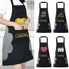 Bride Chef Apron Kitchen Pocket Cooking Catering Butcher Unisex BBQ Apron