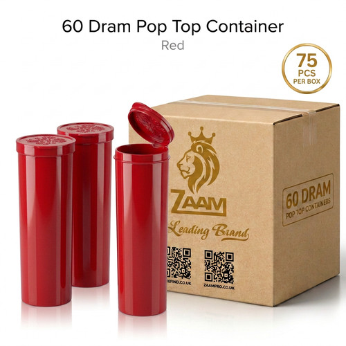 Red dram pop top - top, containers
