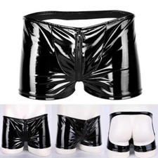 Fashion Daily Mens Underpants Boxer Briefs PVC Shorts Stretchy Underwear