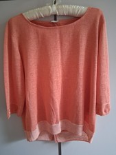 POETRY  fine knit Linen Pale Orange Jumper,  Cossover back .