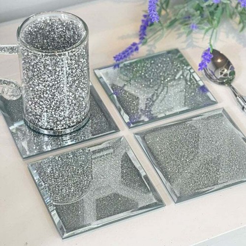Glitter set coasters - set, of