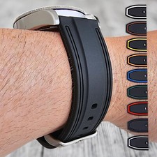 Premium Rubber Watch Strap Band Thick Divers Two Tone Quick Release 20mm 22mm UK