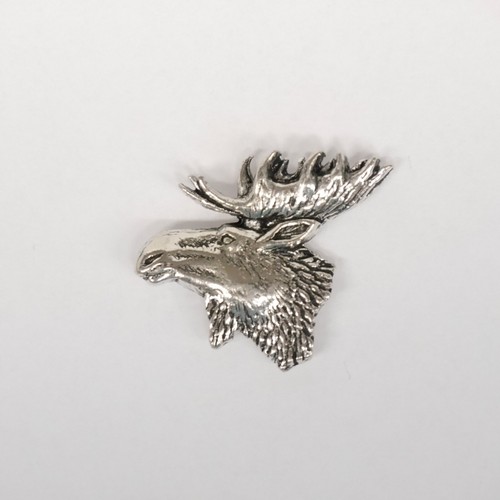 Elk antler head pin - head, brooch