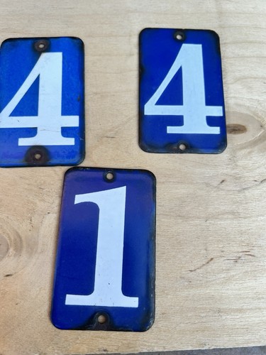 Three vintage enamel house - three,