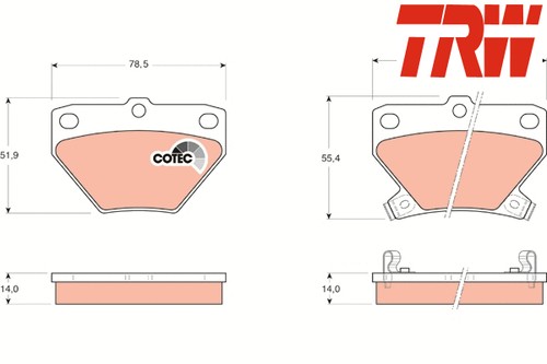 Rear brake pad - pad, disc