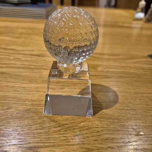 Crystal paperweight featuring