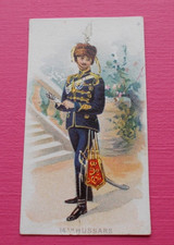 cigarette card AMERICAN TOBACCO MILITARY UNIFORMS TYPE C GREEN NET 14TH HUSSARS