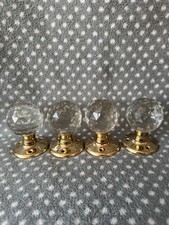 Vintage Gold Glass Door Knobs Handled Twist Bundle Of 4 Job Lot x4 Retro