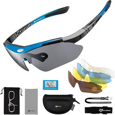 ROCKBROS Polarized Glasses Outdoor Sport Sunglasses UV400 Cycling Glasses 5 Lens
