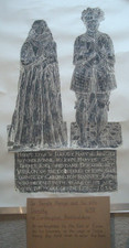 ORIGINAL BRASS RUBBING MARY HYDE & RICHARD PAYTON ISLEHAM CAMBRIDGE 42 x 20ins