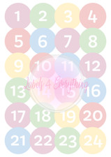 Countdown Stickers Number 1-24