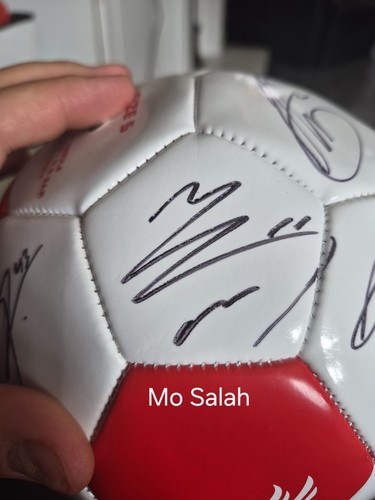 Salah signed liverpool ball - mo,