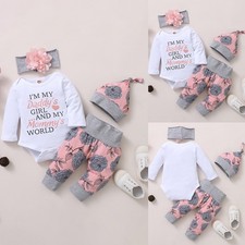 4PCS Newborn Baby Girl Floral
