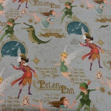 Blue Peter Pan Cotton Elastane Knit Jersey For Sewing Per 50cm