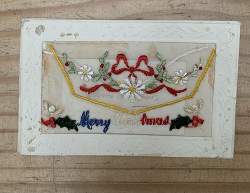 Antique ww1 embroidered silk - antique,