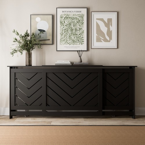 Radiator cover black modern - black,