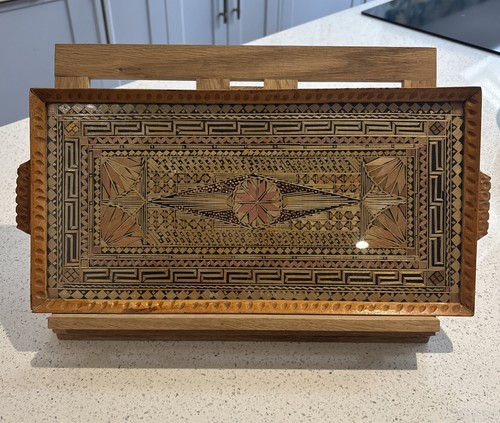 Rare vintage folk art tray - vintage,