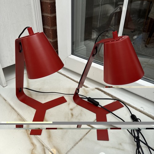 Metal red tall table lamp - tall,